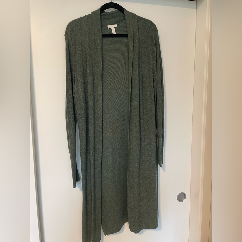 Green long cardigan